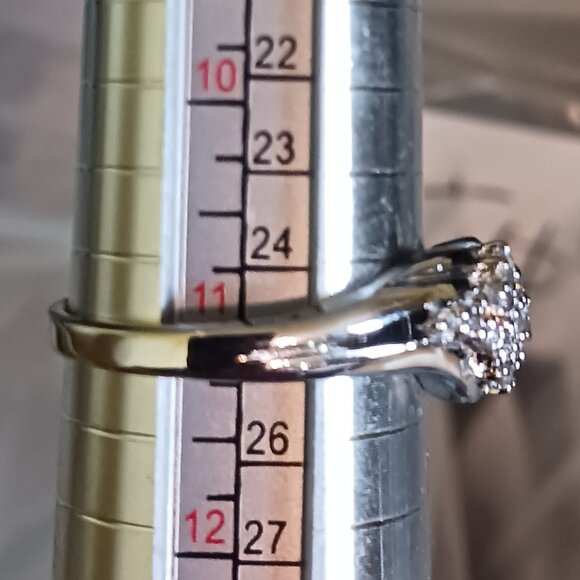 Vintage Silver Tone Cluster Fashion Dome Statement Cocktail Ring Size 11 - Picture 5 of 6